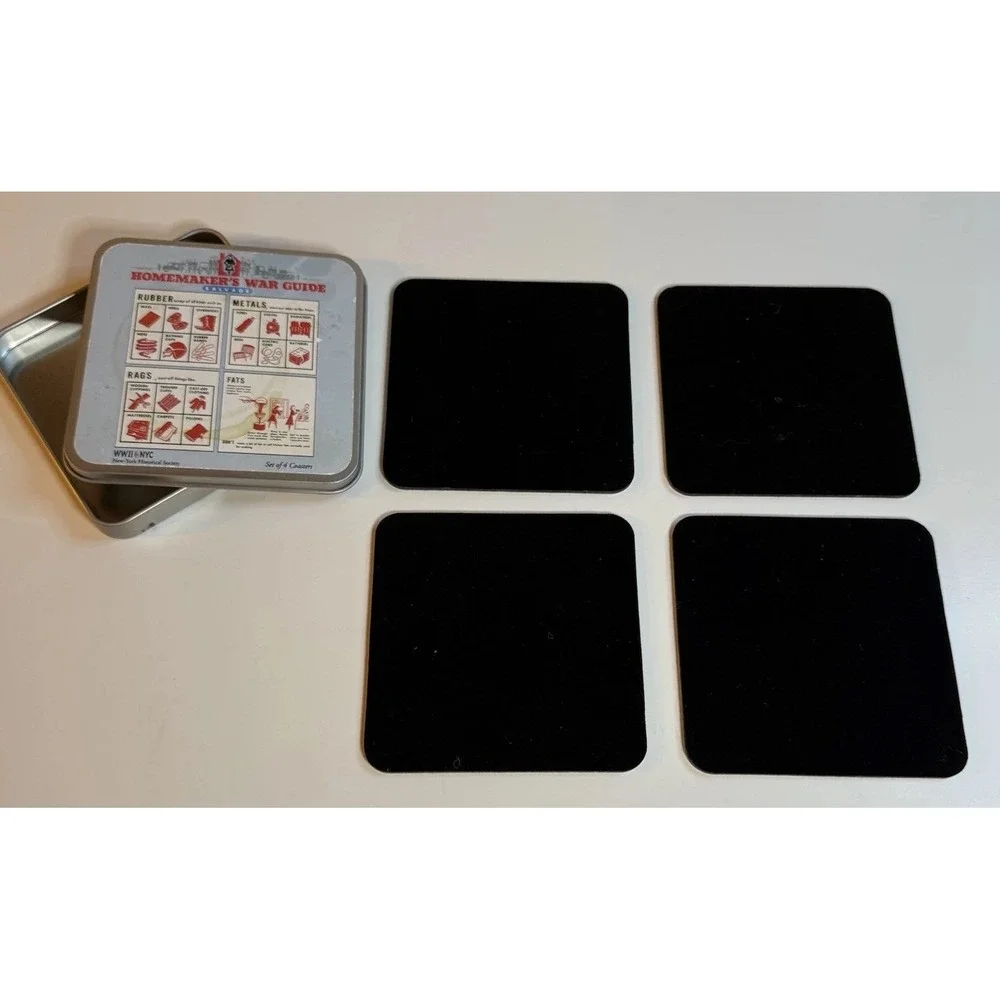 Homemaker's War Guide‎ WWII NYC Coasters Set of 4 With Tin